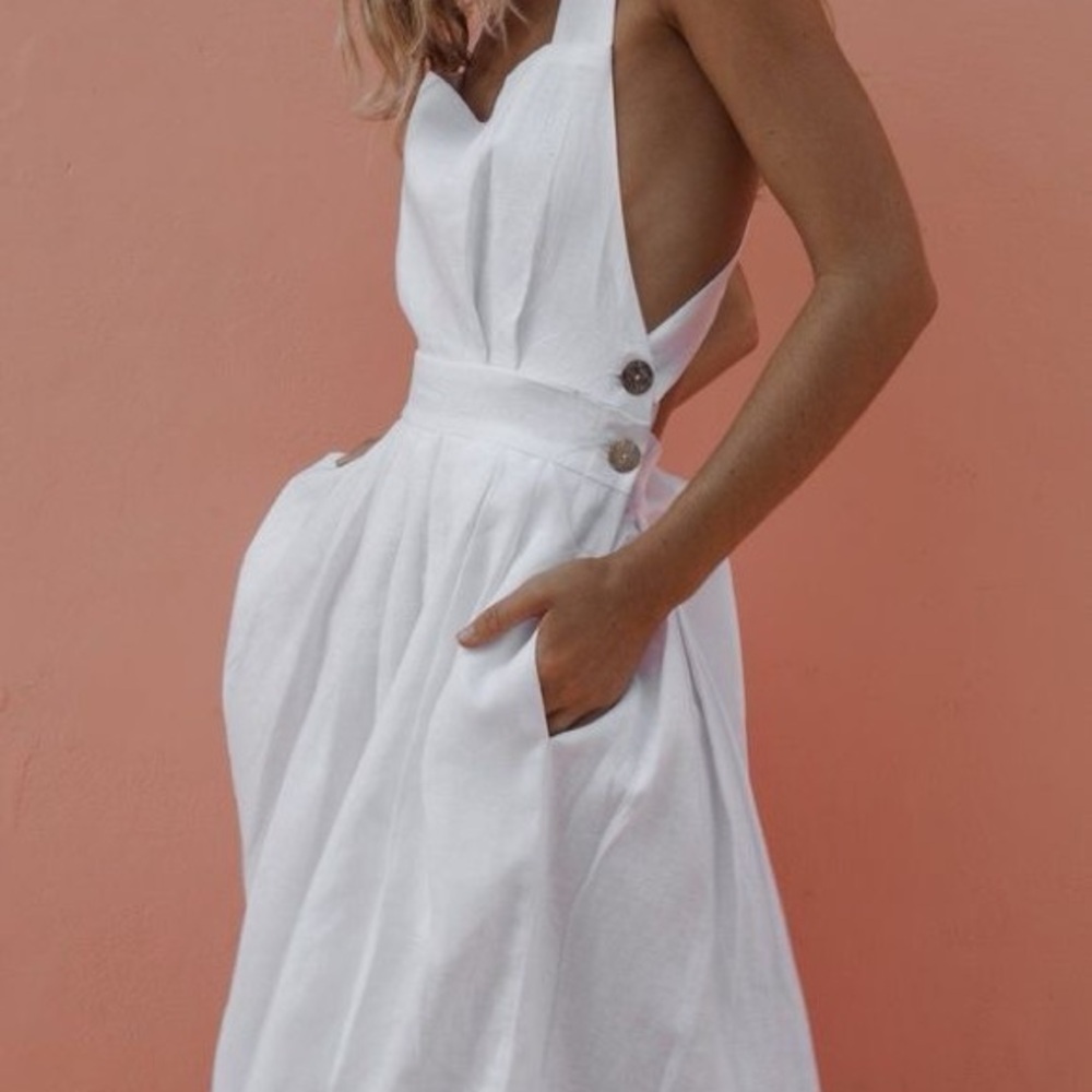 The Posse Olivia Dress | Small | Elegant White Sleeveless Dress